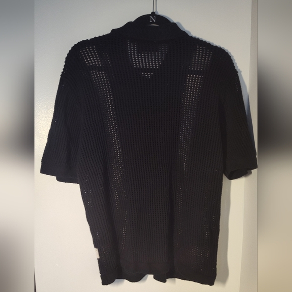 Massive Luxury Edition Black and White Men's Cardigan Size Lg #470 - Picture 2 of 2